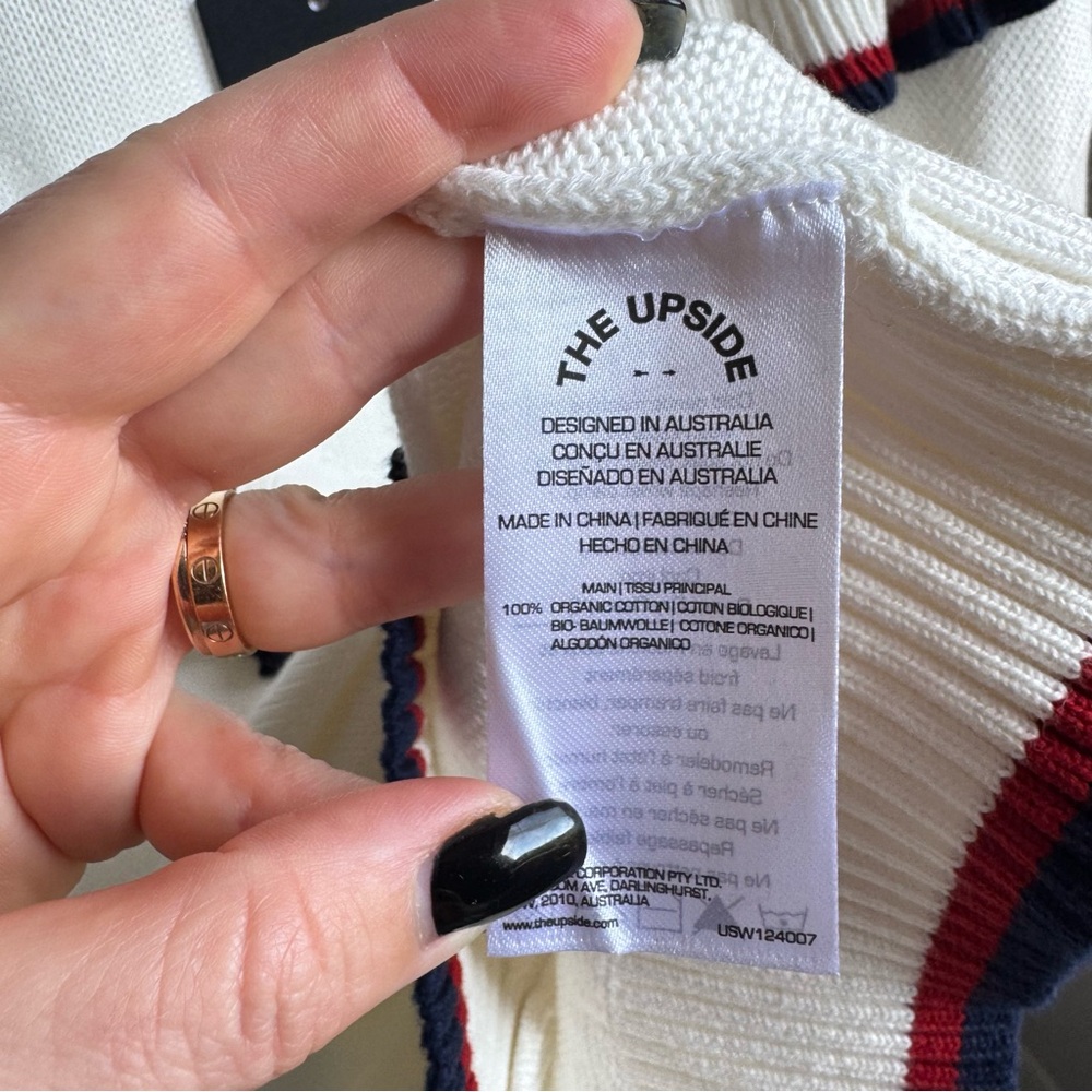 NEW The Upside Columbia Boo Frill Knit Top Cotton Sweater Sz M - Picture 10 of 10